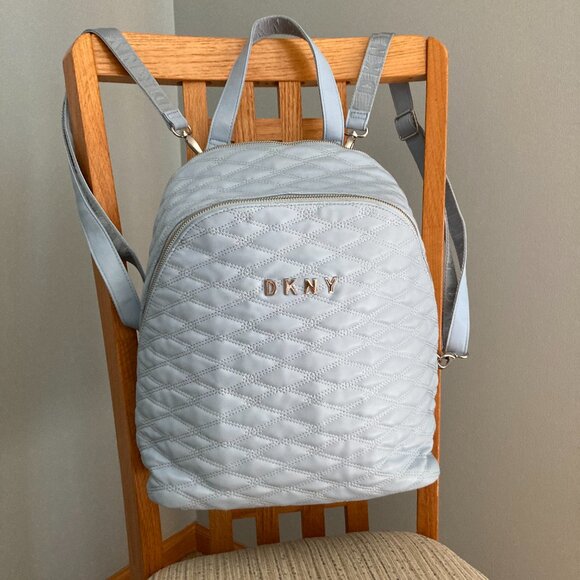 Dkny | Bags | Dkny Quilted Backpack Nwot Light Blue | Poshmark